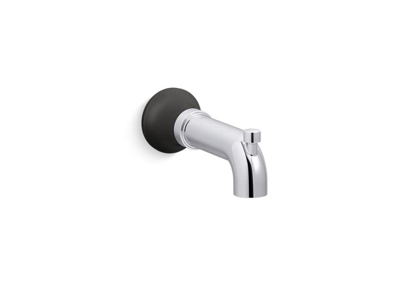 Bec de baignoire avec inverseur de plomberie Kohler K-27422-CBL chrome poli noir mat de douche