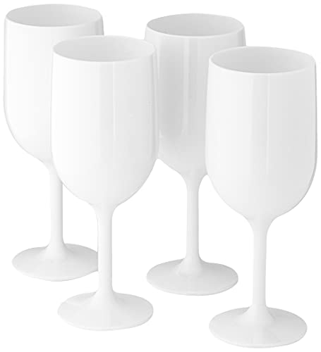 Drinique Unbreakable Stemmed Wine Glasses (Set Of 4) 12Oz Shatterproof, Reusable Tritan Wine Glasses For Red Or White Wine - White #TOP1