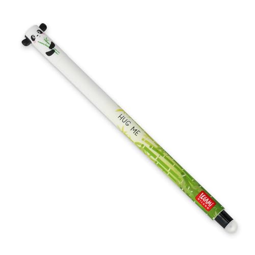 Legami - Radierbarer Gelschreiber Kugelschreiber zum Entfernen von Tinte ohne Papier zu verbrauchen Schwarze hitzeempfindliche Tinte 0 7 mm Spitzendurchmesser Panda Motiv