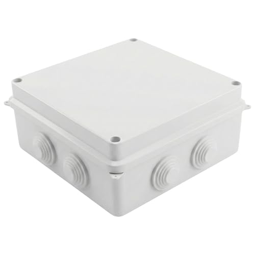 Lumonic Boîte de distribution blanche 150x150x70mm avec 8 ouvertures I Boîte de dérivation en saillie - IP65 I Boîte de jonction, boîte de serrage, boîte de dérivation pour intérieur & extérieur