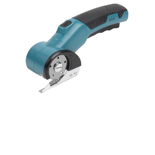 OGXN電動ハサミ 電動カッター、段ボールカッター、ハサミ LEDディスプレイ、高効率ブラシレスモーター、タングステン鋼刃、布、段ボール、革、カーペットに適しています 薄い段ボール カーペット レザー用 ステンレス鋼ブレード (ブルーブラックリチウム電池裁