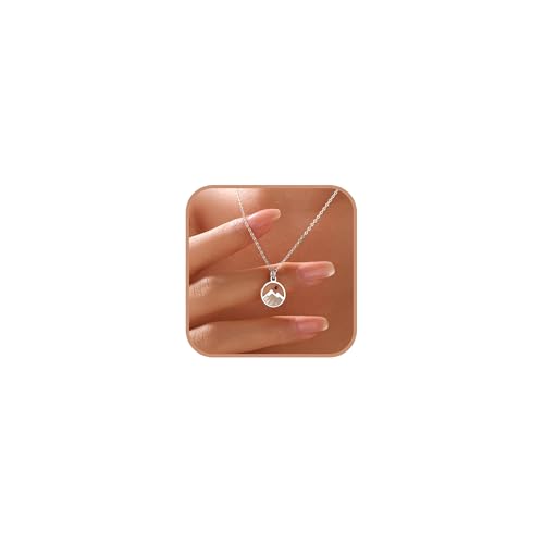 KIFUTENG Mountain Mustard Seed Necklace for Women 925 Sterling Silver Dainty 14k Gold Plated Graduation Necklaces Faith Jewelry Baptism Confirmation Religious Christian Easter Gifts (Silver)