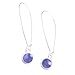 Recycled Vintage Purple Early 1900's Medicine Bottle Long Drop Charm Earrings