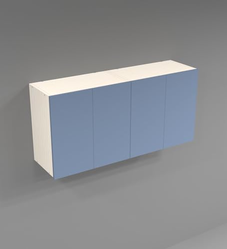 Image of SPECIALITY PANELS 4 Door Wall Cabinet with UV Profile Shutter | Wall Mounted Storage Cabinet for Kitchen Bathroom Living Room | Wooden Wall Cabinet Organizer Blueberry Finish DIY Assembly