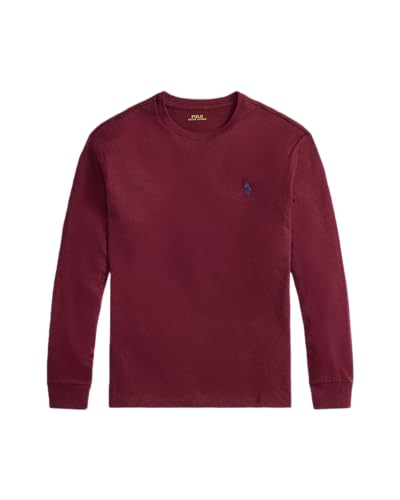 POLO RALPH LAUREN Mens Classic Fit Soft Touch Long-Sleeve Tee, Spring Wine Heather, XXL