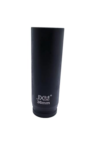 JXHONG 1-Inch Drive Metric Extra Deep Impact Socket, Heavy-Duty,6-Point, 6.3-Inch Long, Heat-Treated Cr-V Steel (36mm)
