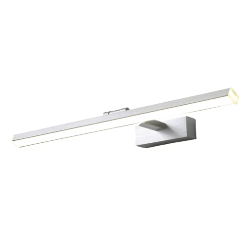 Applique LED miroir en aluminium 70 cm, finition argent épuré pour salle de bain