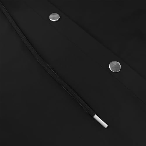 Rain Jacket Women Waterproof, Long Sleeve Button Up Hooded Outdoor Raincoat Windbreaker Long Coats with Pockets3