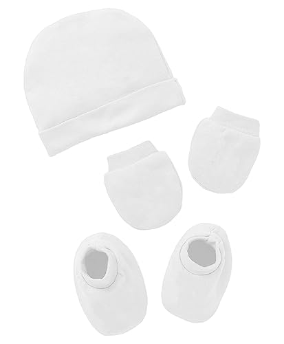 NOTWILD New Born Kids Winter Cap with Mitten and Bootie Set for Unisex Newborn Babies Winter wear Toddlers Combo Pack