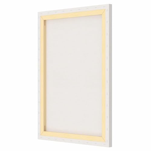 Image of Artist Standard Series 10 Oz (440 GSM) 100% Cotton Pre-Stretched Canvas with Wooden Frame 18x40 mm | Primed Canvas Stretched for Oil & Acrylic Painting 18 inch x 24 inch (45x60 cm), Pack of 2