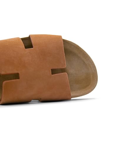 Image of Sandgrens Handmade Unisex Cork Slides | European Top Grain Leather Sandals with Soft Suede Footbed and EVA Rubber Sole | Avila