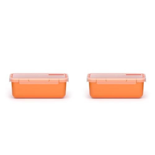 Valira Porta alimentos - Contenedor hermético de 0,75 L hecho en España, color naranja (Hermeticos) (Paquete de 2)