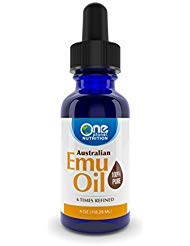 One Planet Nutrition Australian Emu Oil 4 oz, Pure & Natural, 6x Refined, Cold Pressed for Face & Hair, Transdermal Easy Absorption, Non-GMO, Gluten-Free, for Skin Hydration