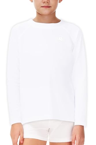 Image of AOBUTE Unisex Kids Rash Guard Long Sleeve SPF 50+ Sun Shirt UV Protection Swim Shirts 3-12 Years