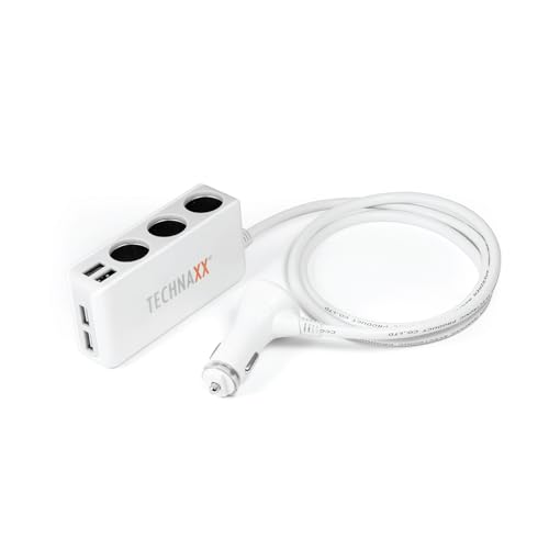 Technaxx Autoladegerät Halterung TE11 mit 4-Port USB-Anschlüssen und 3-fach Kfz-Verteiler für Smartphone/Tablet Technaxx Autoladegerät Halterung TE11 mit 4-Port USB-Anschlüssen und 3-fach Kfz-Verteiler für Smartphone/Tablet