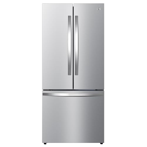 Image of Kenmore 46-75525 29.88 Inch Counter-Depth French Door Refrigerator/Freezer with Fingerprint-Resistant Stainless Steel, Ice Maker, Quiet and Energy Efficient Inverter Compressor, 17.5 cu. ft.