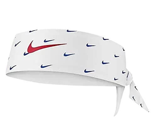 Nike Printed Dri-FIT Head Tie (White/Blue/Red)