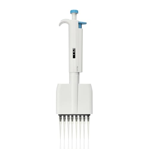 LVDALAB Adjustable Pipettor, 8-Channel Multichannel Lab Micropipette, 0.5-10uL Variable Volume Micropipette for Lab, School