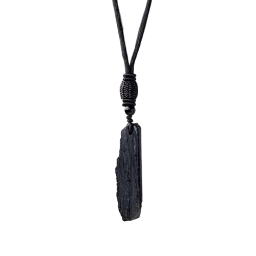 Cadena De Turmalina Negra Obsidiana,Turmalina Negra Piedra Natural,Piedra De Turmalina Auténtica,Piedras Curativas,Colgante De Piedras En Bruto,Protección Contra La Energía Negativa Obsidiana,Regalo