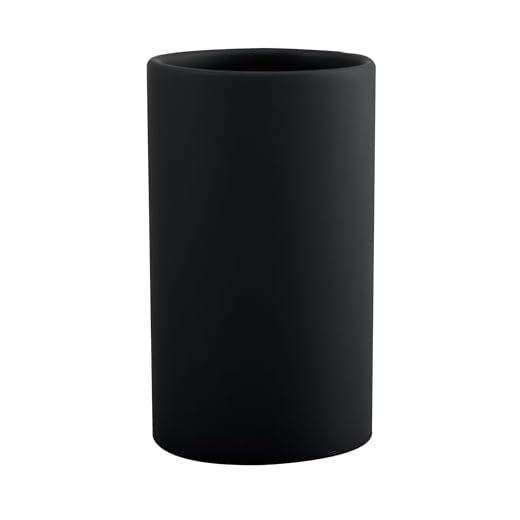 Spirella Zahnputzbecher Zahnbürstenhalter Keramik Tube 7x11,5 cm Schwarz Matt, Black