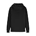 KOG Hoodie für Damen Baumwolle Hooded Sweatshirt Einfarbige Kapuzenpullover Warme Hoodies Teenager Mädchen Sweatshirt mit Kapuze Kleidung Fashion Frauen Warm Locker Schwarz XL