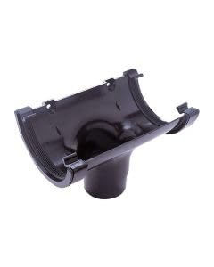 Aqua Flow Black Half Round Gutter 4m (Gutter Running Outlet)