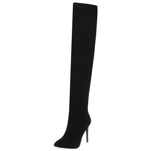 Cuissarde femme extensible Gicoiz longue botte pointu elegant stretch noir