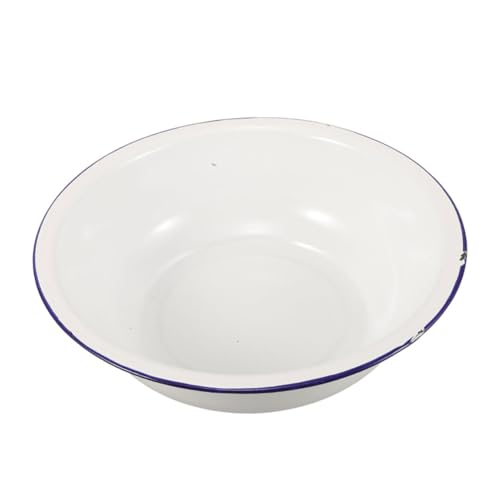Cabilock Vintage Enamel Footbath Basin Multifunctional Soaking Bowl for Foot Bath Face Wash Laundry