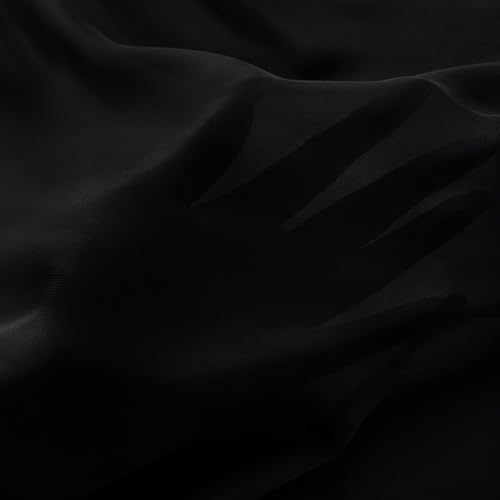Image of MLMC Black Chiffon Fabric by The Yard Pre-Cut Sheer Chiffon Arch Fabric 10 Yards Airy Continuous Draping Panels 60 inch Wide for Wedding Backdrop Craft Ceiling Decor