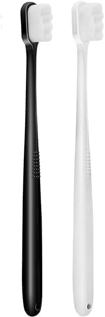 Soft Bristle Toothbrush Soft Micro Nano Toothbrush with 20000 Bristles Extra Soft Toothbrush Sensitive Teeth Soft Manual Toothbrush for Adults (Black)