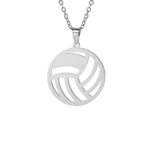 Gu Feng Sportaccessoires Herren Damen Volleyball Spiele Edelstahl Anhänger Halskette
