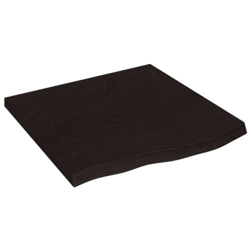 Étagère murale en chêne massif marron foncé 60x60cm meuble rangement bois
