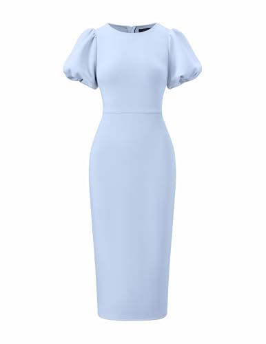 ZESICA Women's Summer Short Sleeve Bodycon Midi Dress 2026 Spring