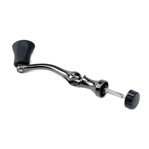 Crapyt WANQ0932 Dark Grey Metal Fishing Spinning Crank Handle Wheel Grasp Reel Handle Knob Replacement Rotary Knob Power Handle Arm Grip Part 1 Pcs thumb #3