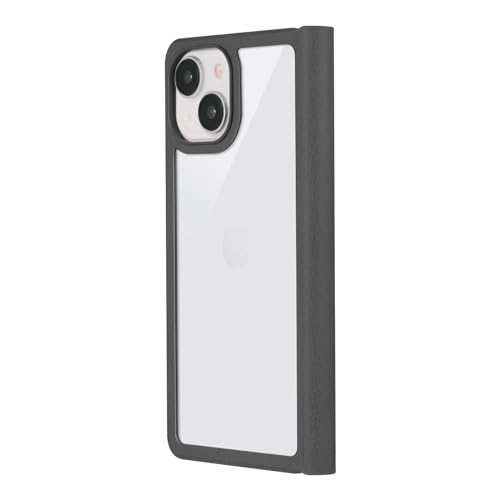 ルプラス(Leplus) iPhone 15/iPhone 14 軽量・背面クリアフラップケース 「Amake」 ブラック PU TPU 保護 手帳型ケース カバー LN-IM23AMEBK