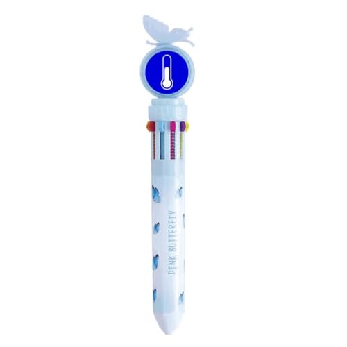 Stylo à bille rétractable bleu carré indicateur thermique pour élèves