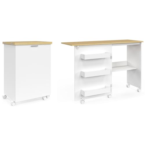 Table de couture pliable à roulettes meuble pour machine à coudre avec 4 étagères - vue 4