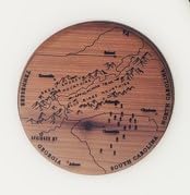 Appalachian Trail Wooden Coasters, Set of 5, 1/4 inch Thick, Hand Made, real wood (Red Cedar)