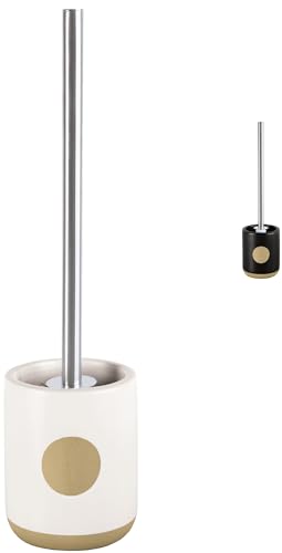 KW Luxury Ceramic/Porcelain/Stoneware Toilet Brush and Holder (Spot White)
