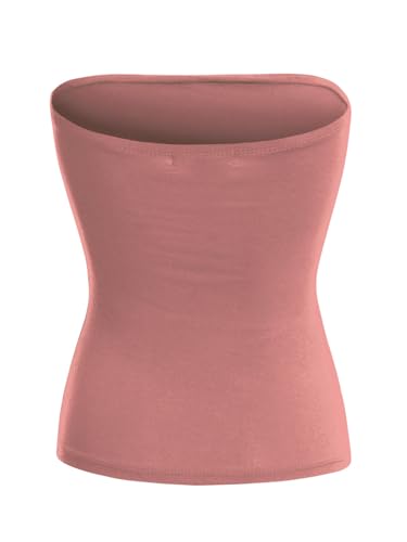 Image of MixMatchy Women's Stretchy Strapless Tube Top Y2K Bandeau Top