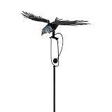 Seguridad y estabilidad: la base enchufable mantiene estable la rotación de Garden Owl Stake, y el contrapeso en la base superior le permite moverse con el viento, además, este búho es desmontable, fácil de transportar y almacenar, también muy fácil de instalar, poner en el jardín para asustar a los animales invasores.