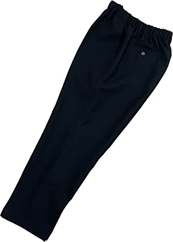 [HAMAFU] メンズ お父さんのらくらくパンツ 後ポケット付き (股下68cm) 5301-68 4L ブラック