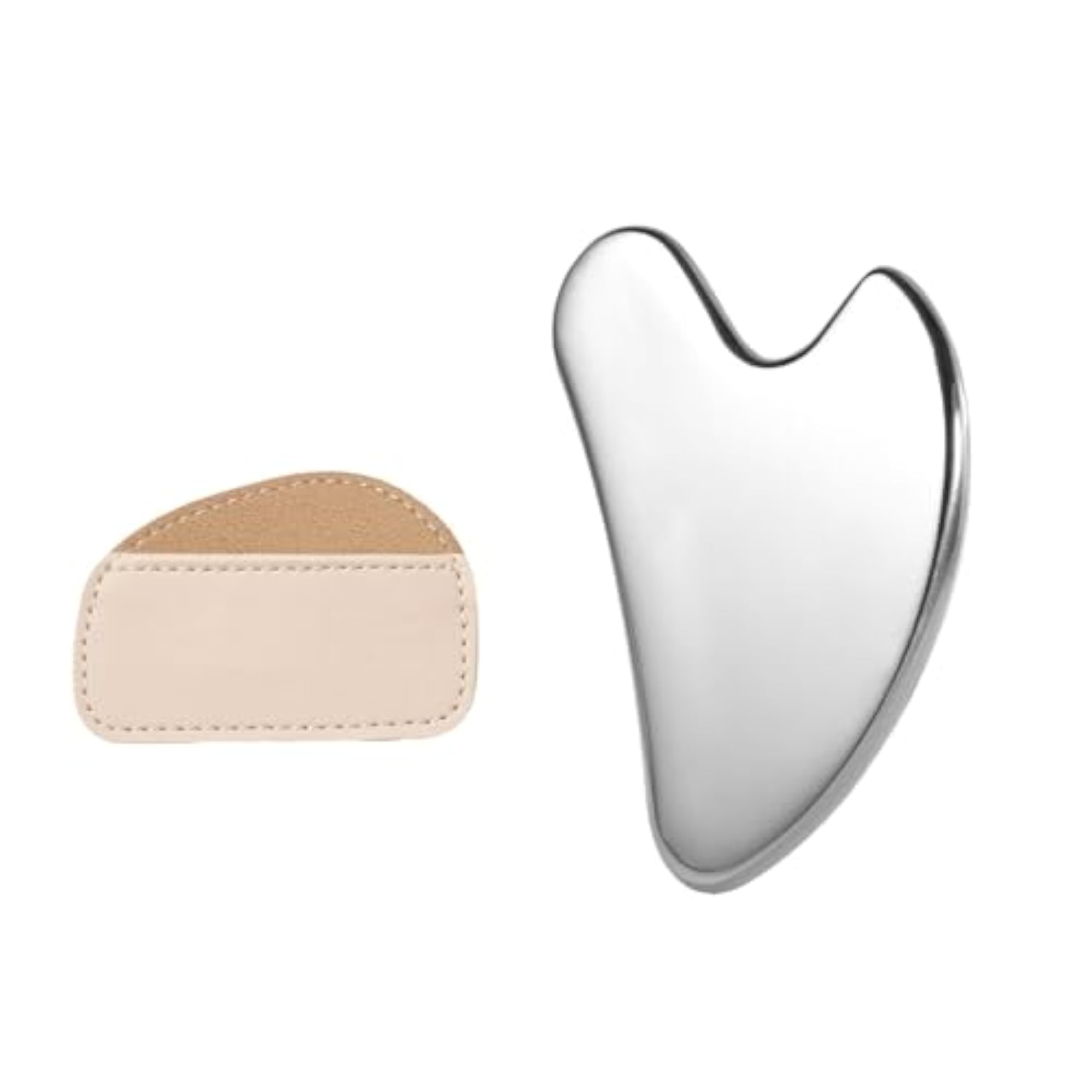 Makeup Spatula, Heart Shape Stainless Steel with Storage Bag