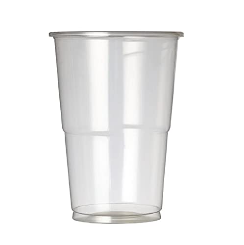 100 vasos extra transparentes, fuertes, eGreen Premium Flexy-Glass CE con media pinta a ala, 284 ml