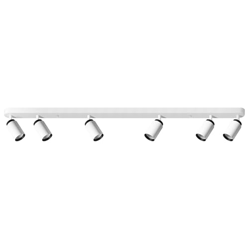 EDO Deckenstrahler GU10 MALGA DUO 6 Flammig Deckenlampe Weiß-Schwarze Drehbar Spotbalken Deckenleuchte Schwenkbar Wandstrahler Spot Downlight Lampe für Schlafzimmer Küche Wohnzimmer