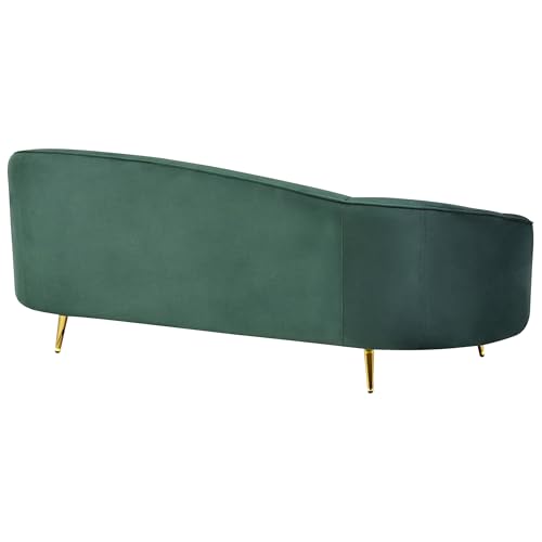 Beliani 3er Sofa Samt grün gebogen oval mit goldenen Metallbeinen Retro Glamourös Savar – Bild 6