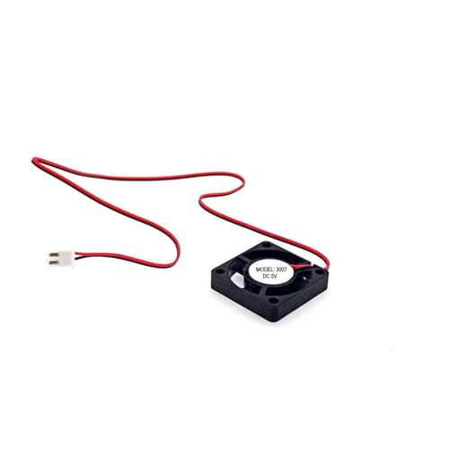 JZK 30x30x7 mm DC 5V mini ventola di raffreddamento 30mm con connettore a 2 pin, 8000 rpm, 0,08A, 3007 piccola ventola brushless DC 3cm per scheda di sviluppo, scheda grafica, ventola per stampante 3D