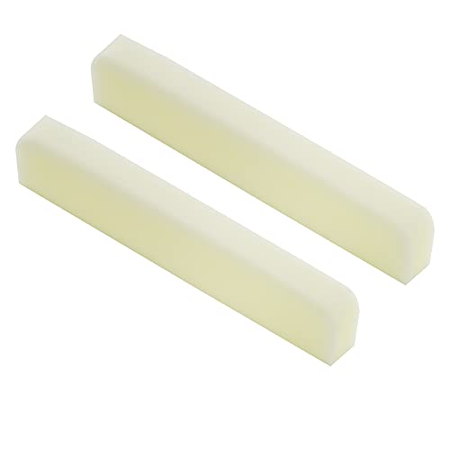 Musiclily Pro Universal Jumbo Guitar Bone Nut Blank For Acoustic And Electric Guitar, Ivory (Set Of 2) #TOP2