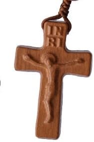 Sine Cera Light Jujube Wood 5 Decade Catholic Rosary, Double-sided Laser Engraved Centerpiece with Smooth 10/12mm Beads - Image 2