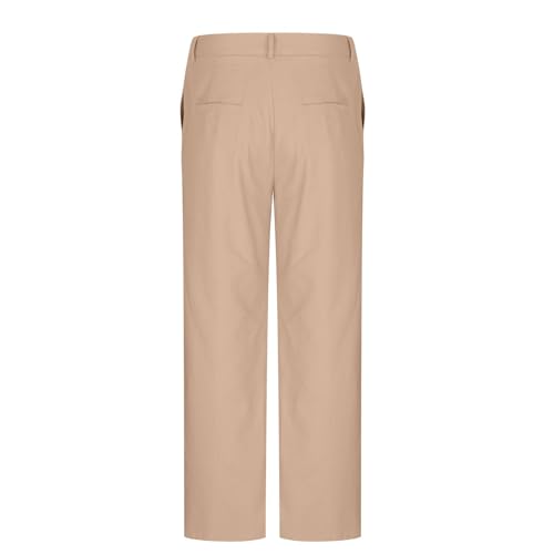 Men's Classic Fit Linen Dress Pants Pleated Loose-Fit Straight Leg Casual Golf Business Work Pants Cotton Trousers4